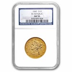 1849 $10 Liberty Gold Eagle AU-53 NGC (SS Republic)