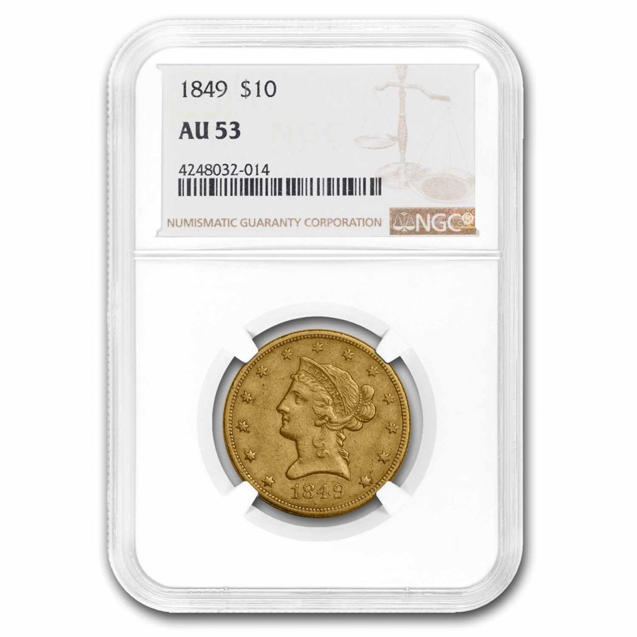 1849 $10 Liberty Gold Eagle AU-53 NGC