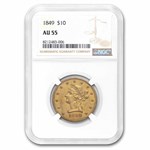 1849 $10 Liberty Gold Eagle AU-55 NGC