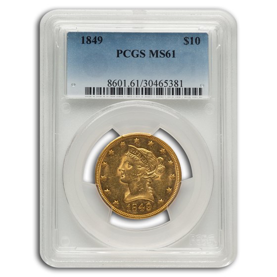 1849 $10 Liberty Gold Eagle MS-61 PCGS 1849 $10 Liberty Gold Eagle MS-61 PCGS
