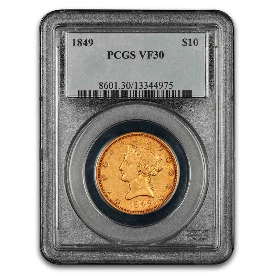 1849 $10 Liberty Gold Eagle VF-30 PCGS