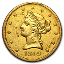 1849 $10 Liberty Gold Eagle VF Details (Cleaned)