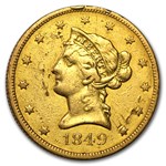 1849 $10 Liberty Gold Eagle VF Details (Cleaned)