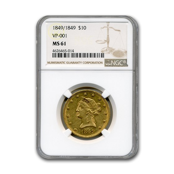 1849/1849 $10 Liberty Gold Eagle MS-61 NGC (VP-001) 1849/1849 $10 Liberty Gold Eagle MS-61 NGC (VP-001)