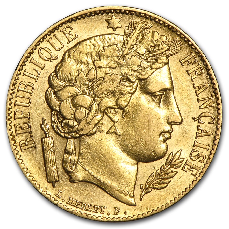 1849-1851 France Gold 20 Francs Early Head Ceres AU