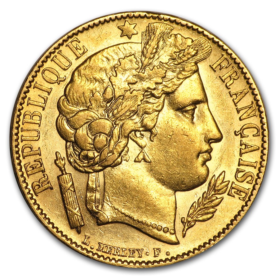 1849-1851 France Gold 20 Francs Early Head Ceres (BU)