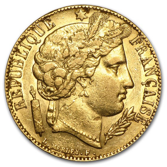 1849-1851 France Gold 20 Francs Early Head Ceres (XF) 1849-1851 France Gold 20 Francs Early Head Ceres (XF)