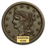 1849-1857 Braided Hair Half Cent AU