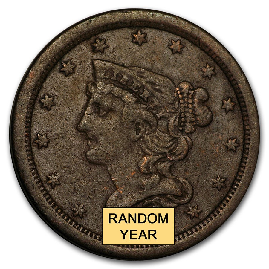 1849-1857 Braided Hair Half Cent VG-VF