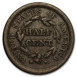 1849-1857 Braided Hair Half Cent VG-VF