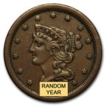 1849-1857 Braided Hair Half Cent XF