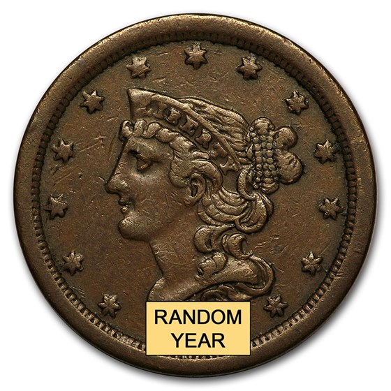1849-1857 Braided Hair Half Cent XF 1849-1857 Braided Hair Half Cent XF