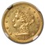 1849 $2.50 Liberty Gold Quarter Eagle MS-62 NGC