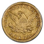 1849 $5 Moffat & Co. Liberty Gold Half Eagle VG-8 PCGS CAC