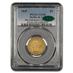 1849 $5 Moffat & Co. Liberty Gold Half Eagle VG-8 PCGS CAC
