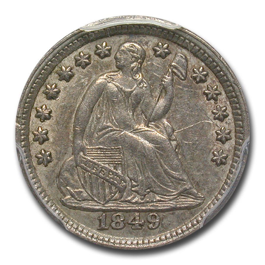 1849/6 Liberty Seated Dime AU-53 PCGS