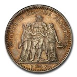 1849-A France Silver 5 Francs MS-63 PCGS