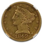 1849-C $5 Liberty Gold Half Eagle XF-40 NGC