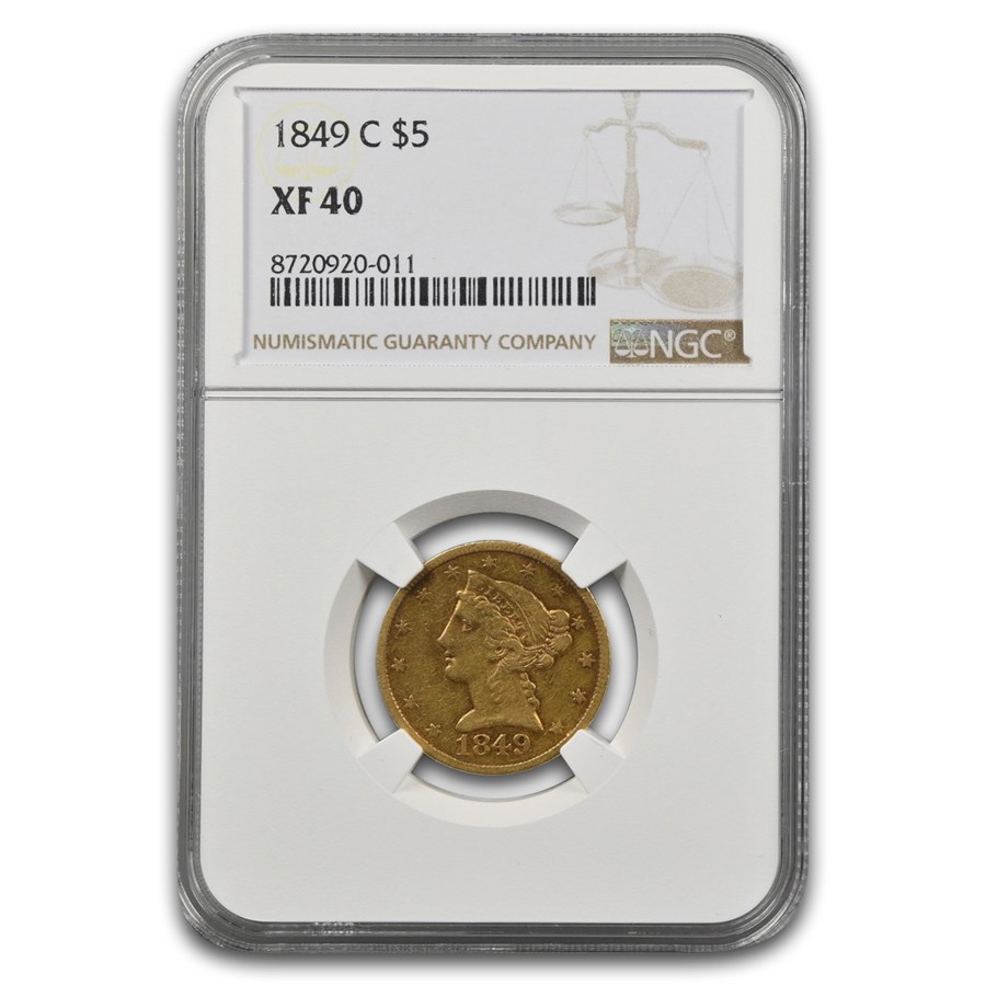 1849-C $5 Liberty Gold Half Eagle XF-40 NGC