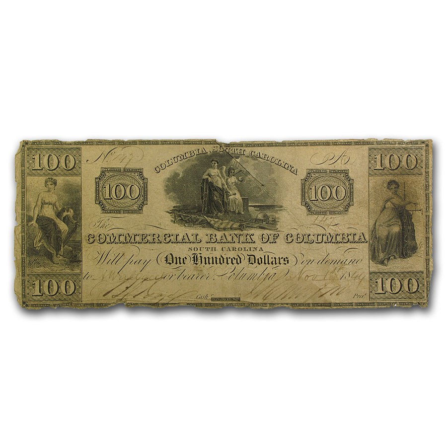 Buy 1849 Commercial Bank of Columbia, SC 100 Fine Details APMEX