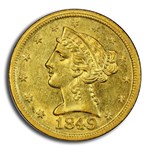 1849-D $5 Liberty Gold Half Eagle MS-61 PCGS