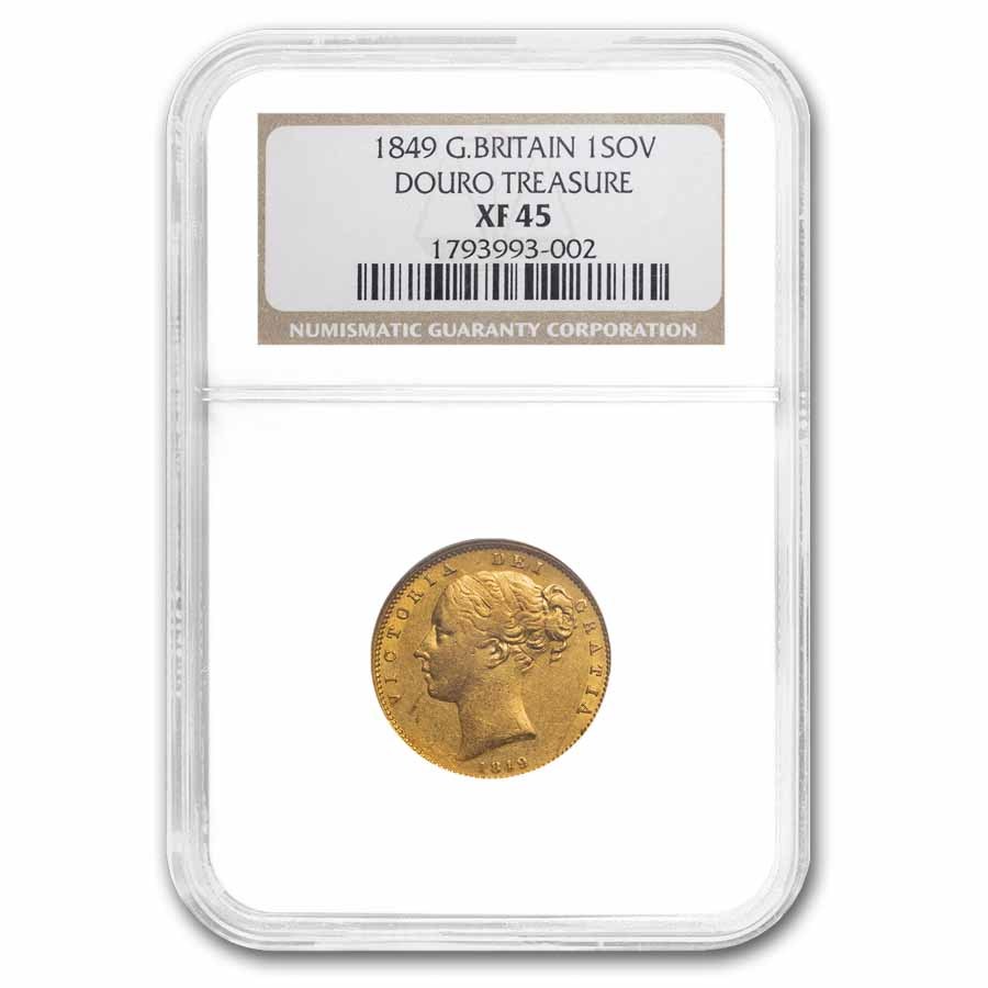 1849 Great Britain Au Sovereign XF-45 NGC (RMS Douro Shipwreck)