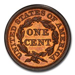 1849 Large Cent PR-64+ PCGS CAC (Red/Brown, Newcomb 18)