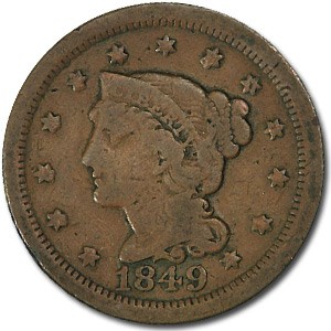 1849 Large Cent VG