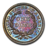 1849 Liberty Seated Dime PR-66 PCGS CAC