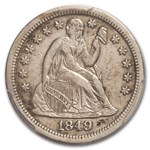 1849 Liberty Seated Dime VF-30 PCGS (S.S. Central America)