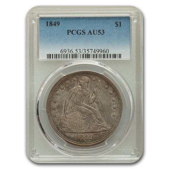1849 Liberty Seated Dollar AU-53 PCGS 1849 Liberty Seated Dollar AU-53 PCGS