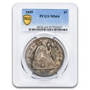 1849 Liberty Seated Dollar MS-64 PCGS