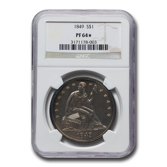 1849 Liberty Seated Dollar PF-64* NGC 1849 Liberty Seated Dollar PF-64* NGC