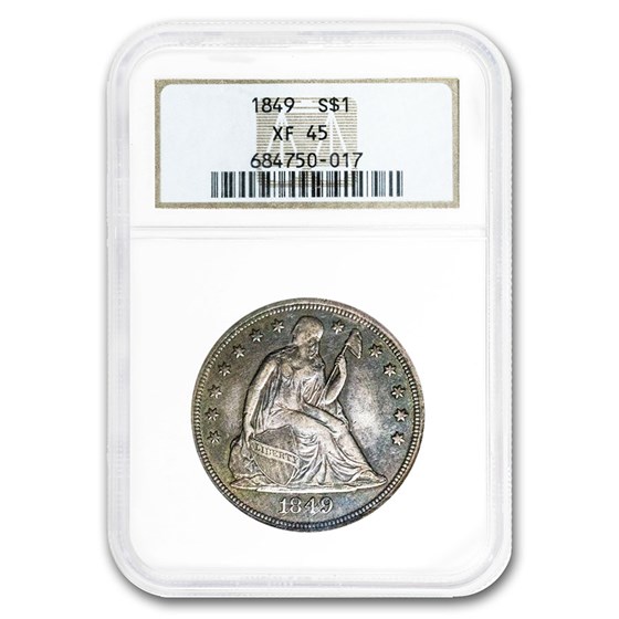 1849 Liberty Seated Dollar XF-45 NGC 1849 Liberty Seated Dollar XF-45 NGC