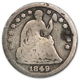 1849 Liberty Seated Half Dime Good 1849 Liberty Seated Half Dime Good
