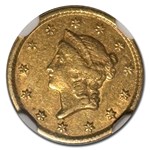 1849-O $1 Liberty Head Gold AU-55 NGC