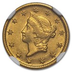 1849-O $1 Liberty Head Gold AU-58 NGC