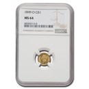 1849-O $1 Liberty Head Gold MS-64 NGC