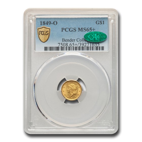 1849-O $1 Liberty Head Gold MS-65+ PCGS CAC