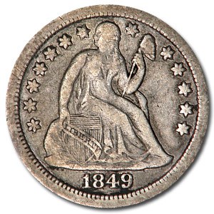 1849-O Liberty Seated Dime VF