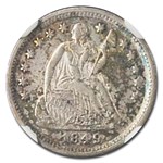 1849-O Liberty Seated Half Dime AU-58 NGC