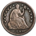 1849-O Liberty Seated Half Dime VF