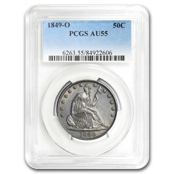 1849-O Liberty Seated Half Dollar AU-55 PCGS 1849-O Liberty Seated Half Dollar AU-55 PCGS