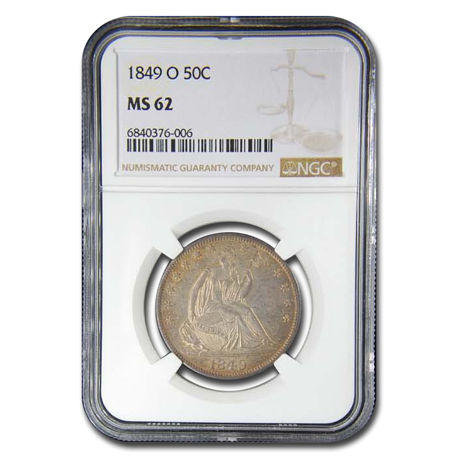 1849-O Liberty Seated Half Dollar MS-62 NGC