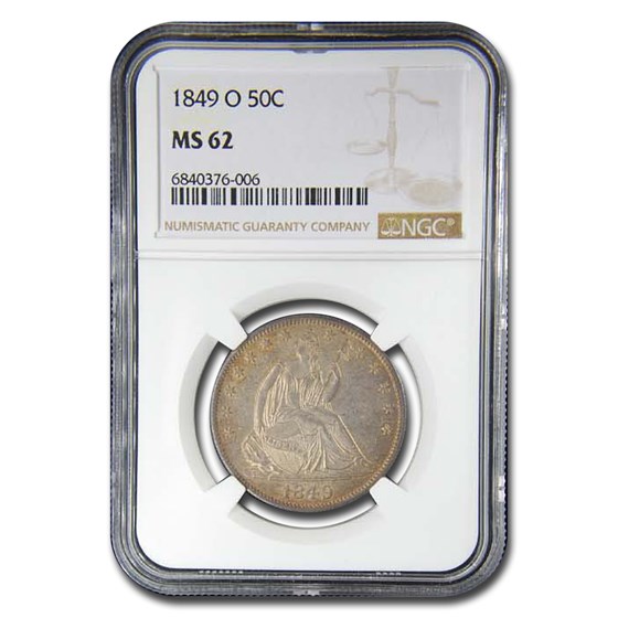 1849-O Liberty Seated Half Dollar MS-62 NGC 1849-O Liberty Seated Half Dollar MS-62 NGC