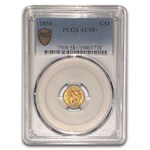 1850 $1 Liberty Head Gold AU-58+ PCGS