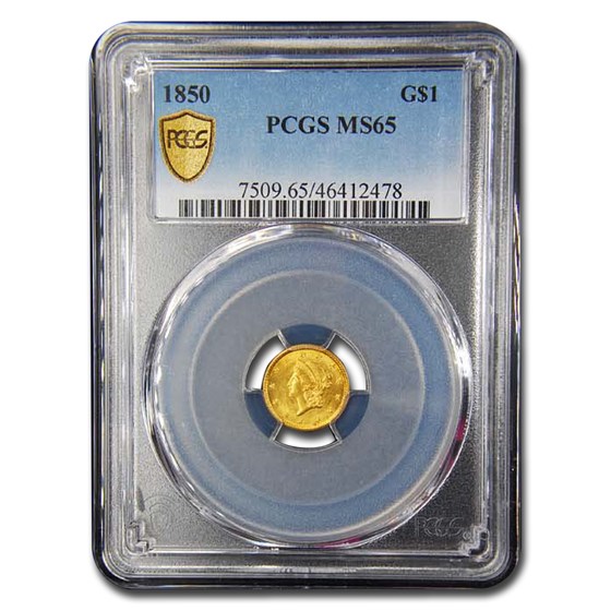 1850 $1 Liberty Head Gold MS-65 PCGS 1850 $1 Liberty Head Gold MS-65 PCGS