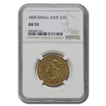 1850 $10 Liberty Gold Eagle AU-53 NGC (Small Date)
