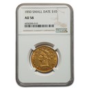 1850 $10 Liberty Gold Eagle AU-58 NGC (Small Date) 1850 $10 Liberty Gold Eagle AU-58 NGC (Small Date)
