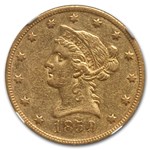 1850 $10 Liberty Gold Eagle Large Date AU-50 NGC